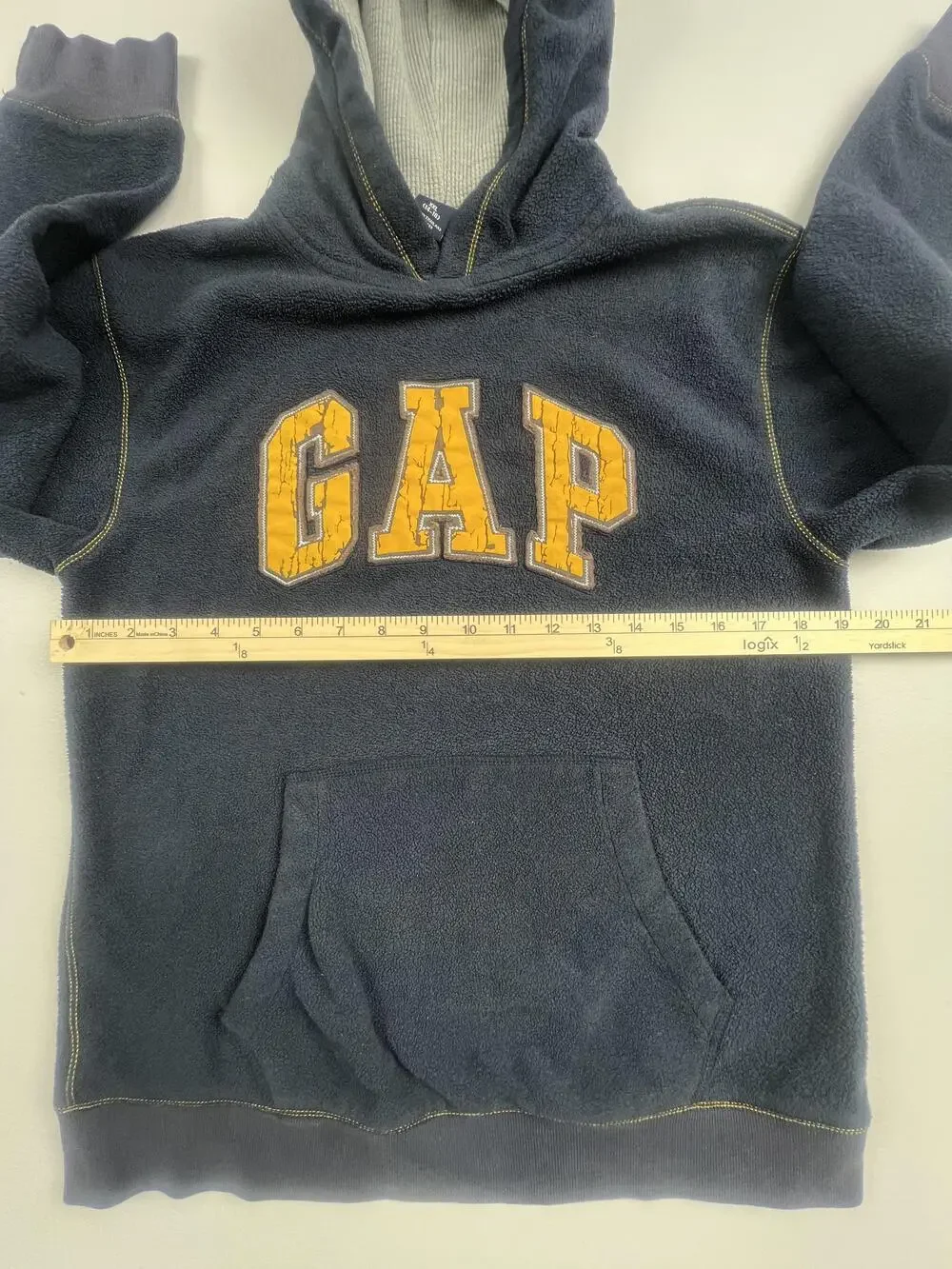 GapKids Hoodie Youth XXL 14-16 Gray Pullover Fleece GAP Logo Sweatshirt